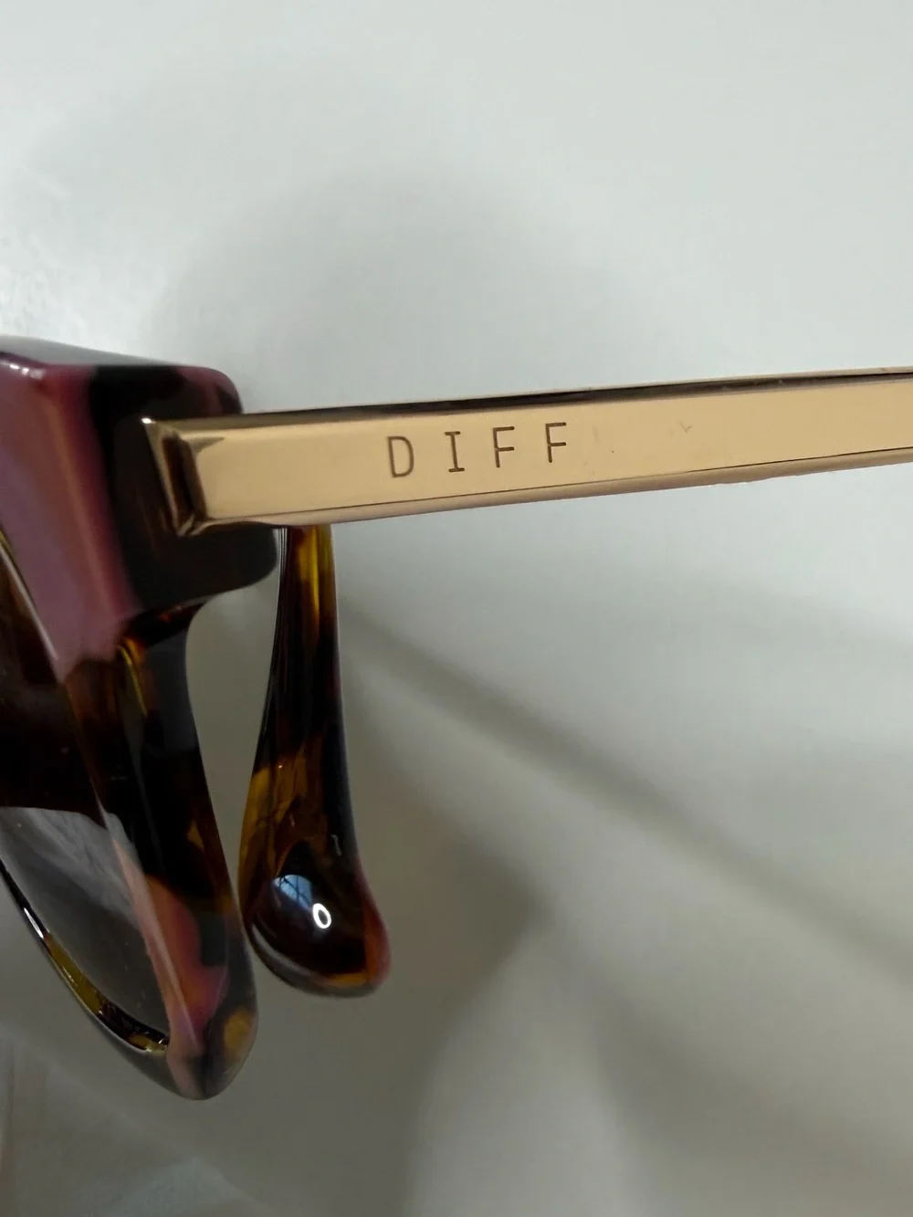 DIFF Bella XS Polarized Sunglasses Tortoise Square Cat Eye Acetate $128